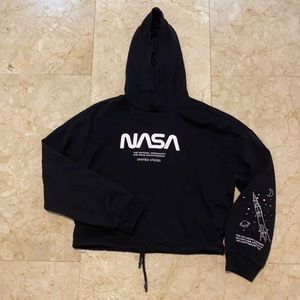 Cropped Nasa Hoodie for Tweens